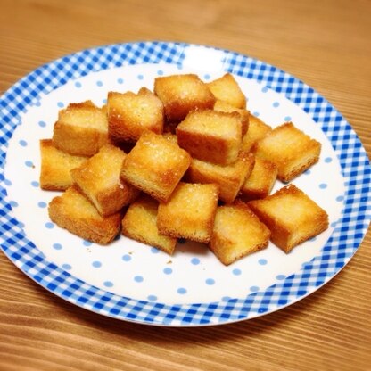 冷凍の食パン消費に♪
サクサクしてとっても美味しかったです( ^ω^ )